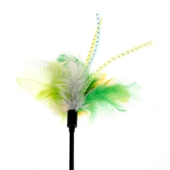 Green Feather Wand for Cats