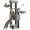 Large and Stable Cat Tree with Warm Mat, Self-Groomers, Scratching Posts, 50 x 50 x 160 cm